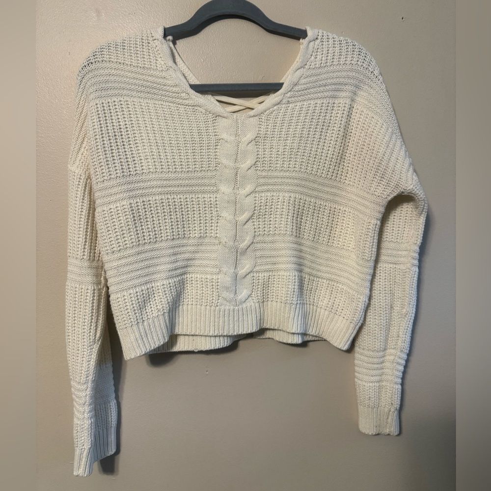 White cropped sweater